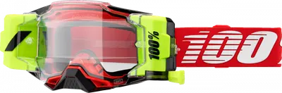 Ochelari cross atv 100% Armega Frcst, lentila clara, culoare rama galben fluo rosu