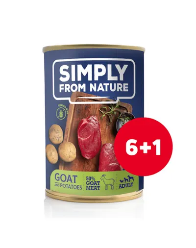SIMPLY FROM NATURE hrana umeda pentru caini 6 x 400 g + 1 GRATIS capra si cartofi