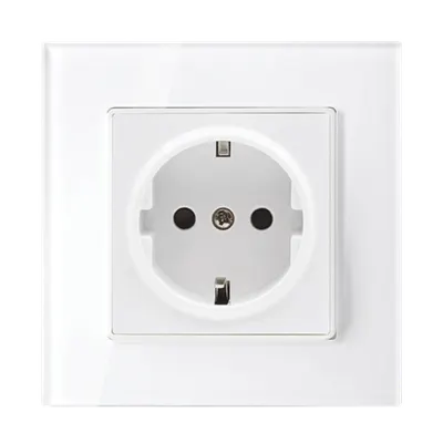 German Type Socket 16a Glass Frame White