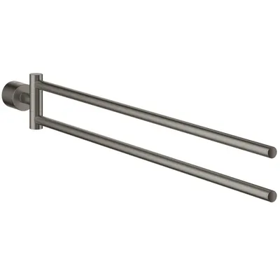 Bara prosop Grohe Atrio 40308AL3, 2 brate, montare pe perete, pivotant, fixare ascunsa, metal, Hard graphite