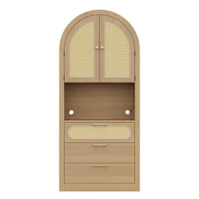 Vitrină modernă, Culoare naturală | Aosom Romania