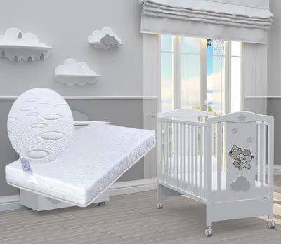 Pătuț Bambino Casa - Polvere di Stelle + cadou saltea Primavera Baby Luxe