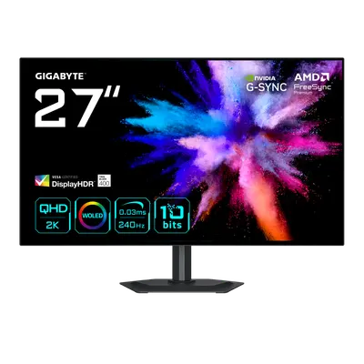 Monitor Gaming GIGABYTE GO27Q24G, 27", 2560 x 1440 pixeli, Black, 2 ani Garantie