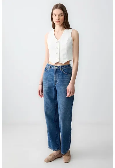 Blugi relaxed fit - Albastru