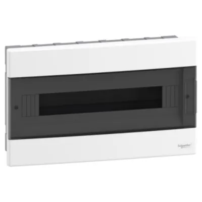 Easy9EU, Cofret cu montaj incastrat, 1x18 Module, usa fumurie, cu 2 blocuri terminale