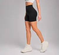 Pantaloni Scurți Sport Seamless Push-Up, LGS17, negru