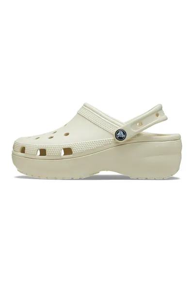 Saboti slingback cu model perforat si talpa flatform - Maro nisip