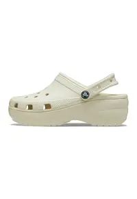 Saboti slingback cu model perforat si talpa flatform - Maro nisip