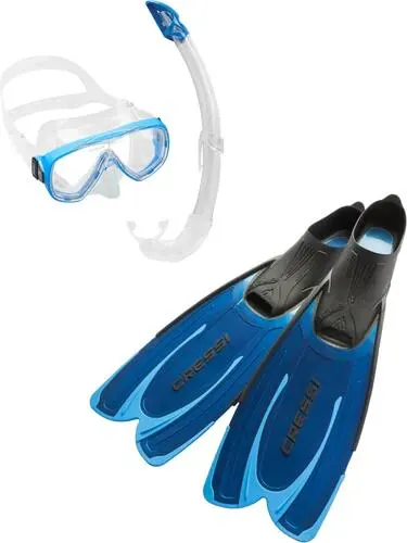 Set de scufundare Cressi albastru pentru snorkeling