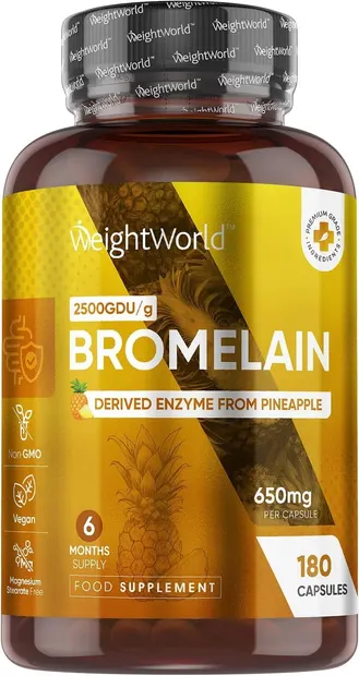 Bromelain, 650 mg, 180 capsule, Weight World