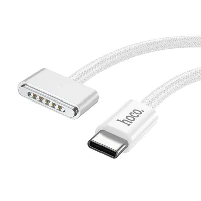 Incarcator MacBook Hoco X103, Type-C la Mag3, Lungime 2m, Magnetic, 140W, Textil, Alb Engros