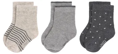 Șosete pentru bebeluși Lassig - Cosy Leg Wear, 3 bucăți, 27-30 cm, Gri