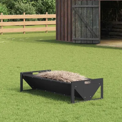 vidaXL Jgheab pentru hrănirea animalelor Negru 108 x 50 x 28 cm 10 kg