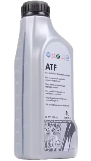 Ulei pentru transmisie automata VW Group G052180A2, volum 1 litru, galben, VW G052180, VW TL 52180, pentru transmisii CVT Multitronic 1L