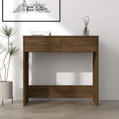 vidaXL Birou Stejar maro 80x40x75 cm Lemn prelucrat