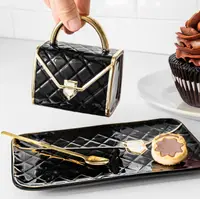 Set Lady Glam - Cana in forma de poseta, farfurie si lingura.