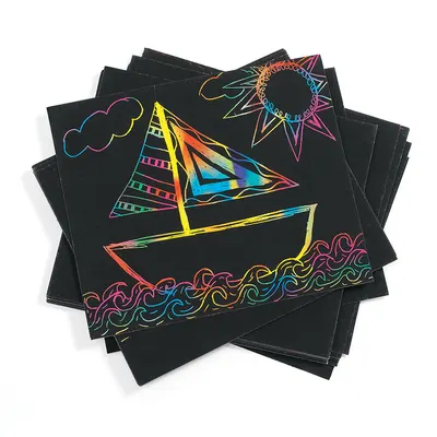 Carduri răzuibile negre pentru scratch design – Set de 100