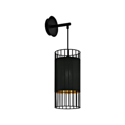 Shade for Wall luminaire Marausa black/Textil blackgold
