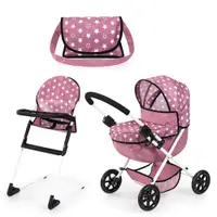 Set carucior de papusi si scaun de masa Bayer Cosy Roz 13776AB