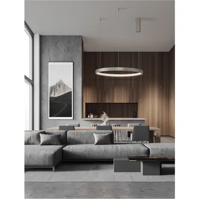 Lampa suspendata PERRINE Bruched Champagne Silver Aluminum & Silicon LED 42 Wat 230 Volt Lm 3000K IP20