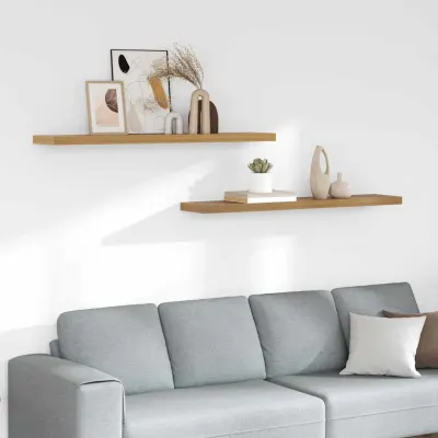 vidaXL Raft de perete 2 buc. Maro 120 x 23,5 x 3,8 cm Lemn prelucrat