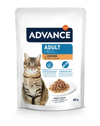 Hrana umeda pisici Advance Adult cu Pui - plic 85g