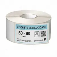 Rola etichete autoadezive semilucioase 50x90 mm, adeziv permanent, 2000 etichete rola