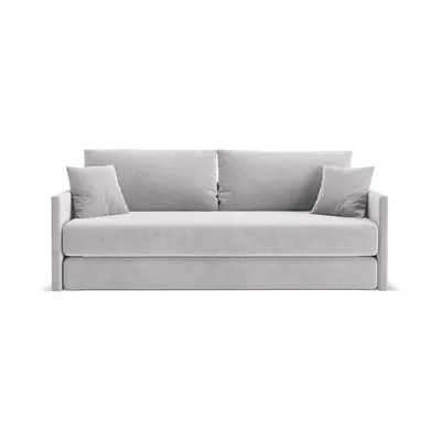 Canapea gri deschis extensibilă cu tapițerie din catifea 209 cm Shannon – Cosmopolitan Design