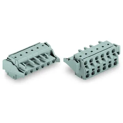 2-conductor female connector; Locking lever; 2.5 mm²; Pin spacing 7.5 mm; 6-pole; 2,50 mm²; gray
