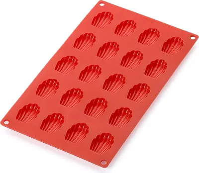 Formă din silicon pentru mini madeleine Lekue – 20 de cavități, roșie