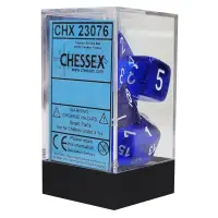 Set 7 Zaruri Polyhedral Translucent - Albastru/Alb