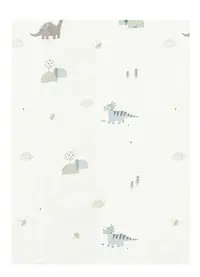 Cearșaf de pat pentru bebeluși cu elastic Bimbidreams - Trex, 50 x 80 cm, White/Green