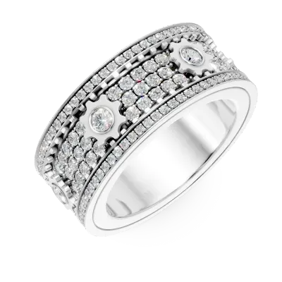 Inel din aur alb cu diamante microsetting de 1.28ctct