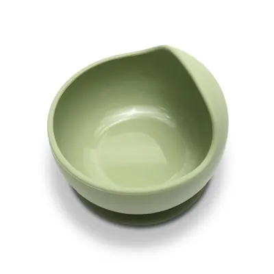 Bol de hranire din silicon natural cu ventuza 6 luni+ Fresh Green