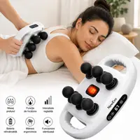 Aparat Profesional pentru Masaj Muscular NewEvo cu 6 Capete Rotative, Functie de Incalzire, Display LCD, Acumulator Reincarcabil 2000 mAh, Masaj