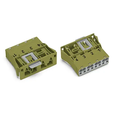 Snap-in plug; 4-pole; Cod. B; 4,00 mm²; light green