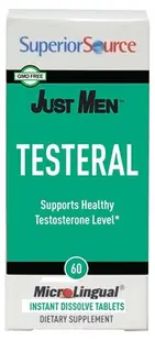 Just Men Testeral Formula pe bază de plante pentru testosteron, 60 tablete sublinguale, Superior Source