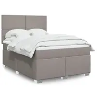 Gossi pat box spring cu saltea, gri taupe, 140x200 cm, textil