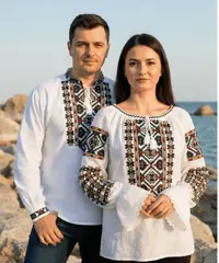 Set Traditional Cuplu 651 Camasi traditionale cu broderie