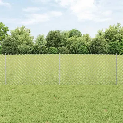 vidaXL Gard de sarma cu stalp 25 x 0,6 m Oțel Galvanizat Argintiu