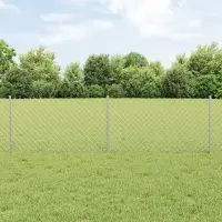 vidaXL Gard de sarma cu stalp 25 x 0,6 m Oțel Galvanizat Argintiu