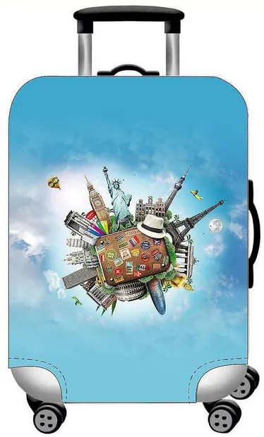 Husă pentru valiză Uyar - Albastru deschis, lume întreagă, 36 x 57 x 25 cm