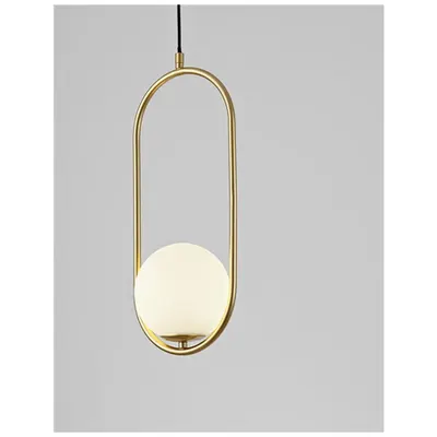 Lampa suspendata OBITAR Opal Sticla Alama aurie Metal LED G9 1x5 Wat 230 Volt IP20 Fara bec