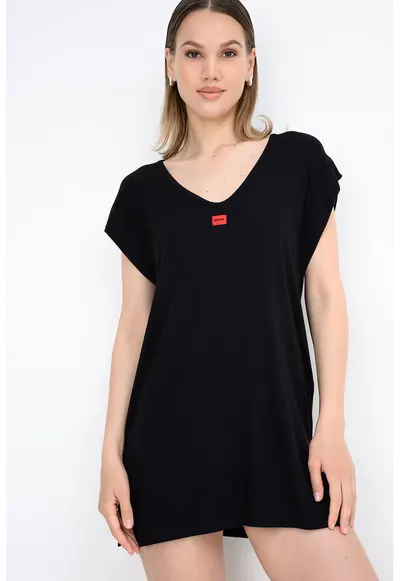 Rochie-tricou de plaja Signature - Negru