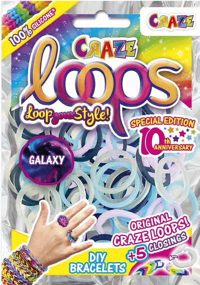 Set creativ Craze Loops - 100 buc elastice, sortiment