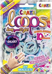 Set creativ Craze Loops - 100 buc elastice, sortiment