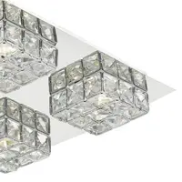 Lampa tavan Imogen LED flush glass faceted squares Polished Chrome frame