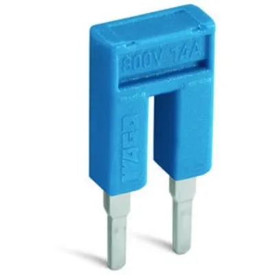 Push-in type jumper bar; insulated; from 1 to 3; Nominal current 14 A; blue