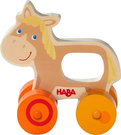 Jucărie de împins din lemn Haba - Cal