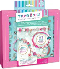 Set creativ Make it Real - Creează-ți brățări roz cu pandantive